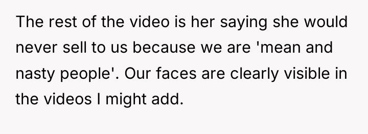The rest of the video is her saying she would...