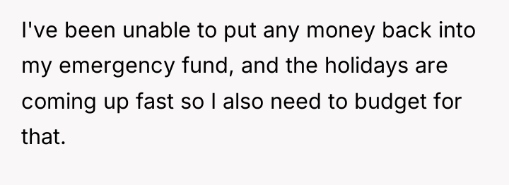 I've been unable to put any money back into my...