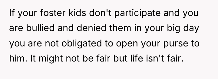 If your foster kids don't participate and you are bullied...