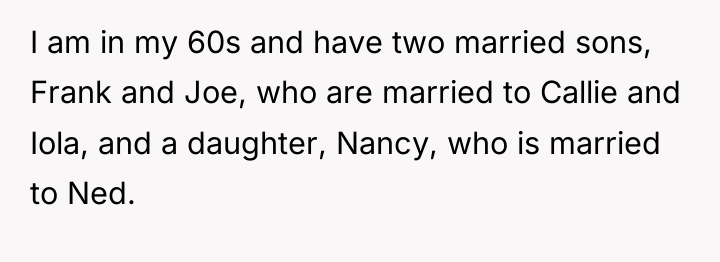 I am in my 60s and have two married sons,...