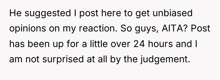 He suggested I post here to get unbiased opinions on...