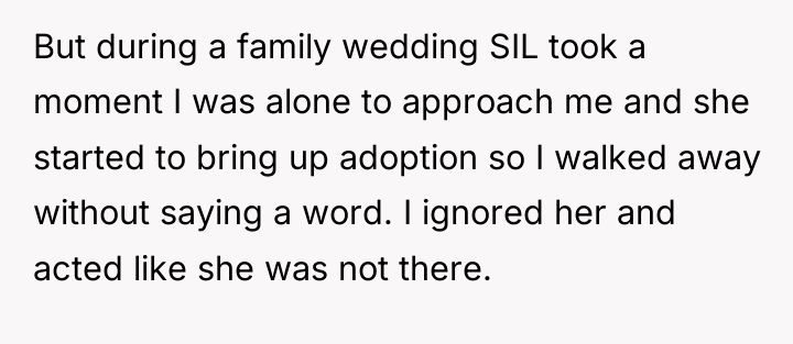 But during a family wedding SIL took a moment I...