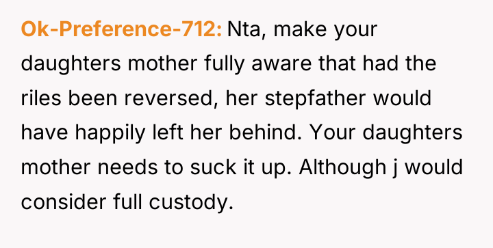 Ok-Preference-712 Nta, make your daughters mother fully aware that had...