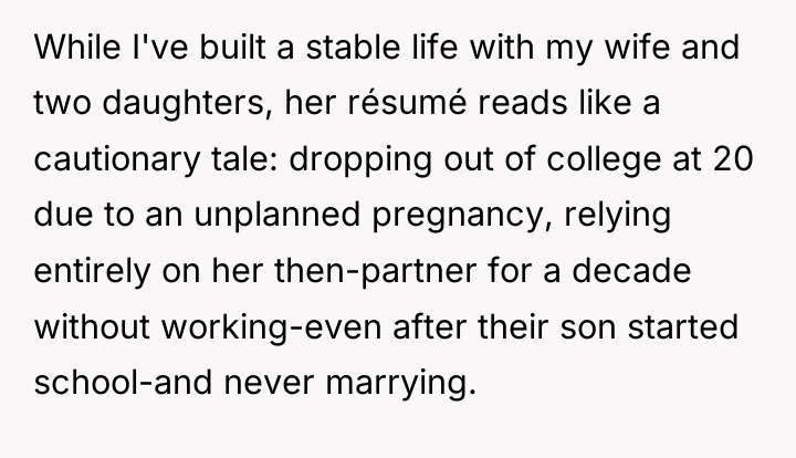 While I've built a stable life with my wife and...