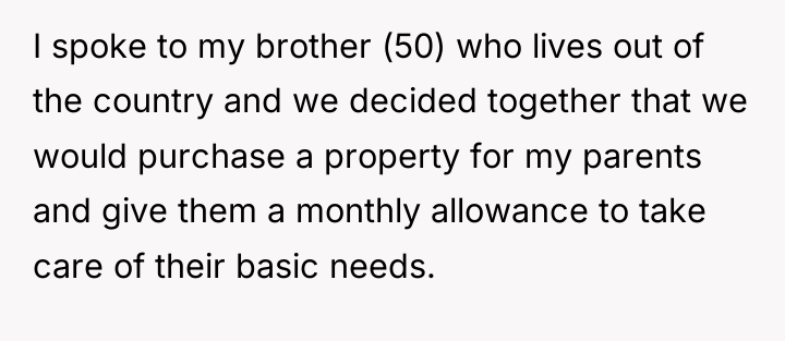 I spoke to my brother (50) who lives out of...