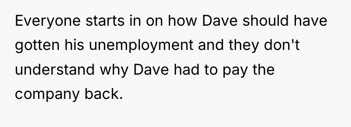 Everyone starts in on how Dave should have gotten his...