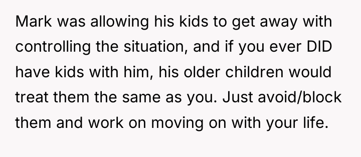 Mark was allowing his kids to get away with controlling...