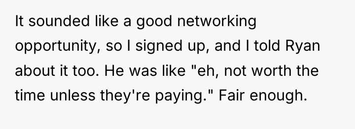 It sounded like a good networking opportunity, so I signed...