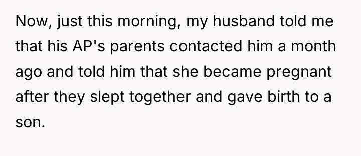 Now, just this morning, my husband told me that his...