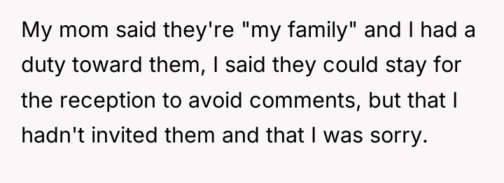 My mom said they're "my family" and I had a...