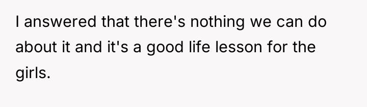 I answered that there's nothing we can do about it...