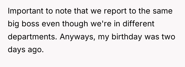 Important to note that we report to the same big...