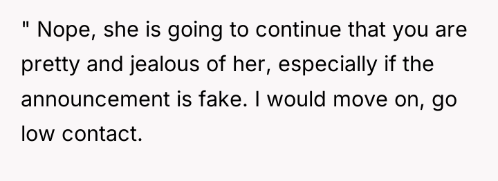 " Nope, she is going to continue that you are...