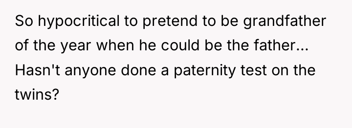 So hypocritical to pretend to be grandfather of the year...
