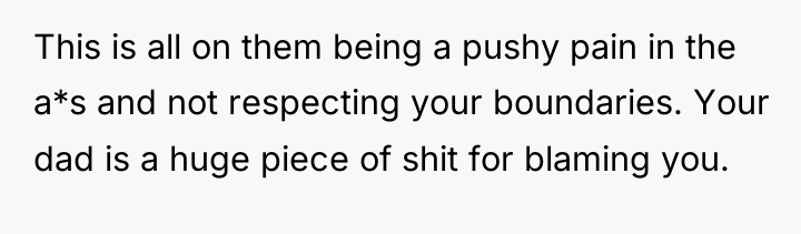 This is all on them being a pushy pain in...