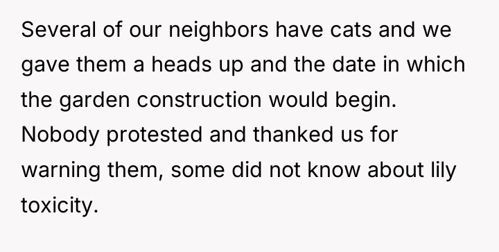 Several of our neighbors have cats and we gave them...