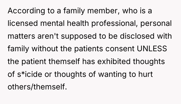 According to a family member, who is a licensed mental...