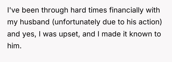 I've been through hard times financially with my husband (unfortunately...