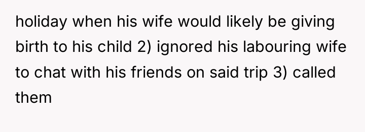 holiday when his wife would likely be giving birth to...