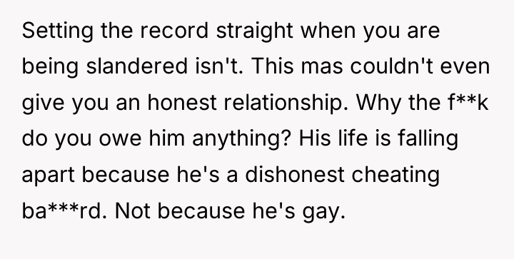 Setting the record straight when you are being slandered isn't....