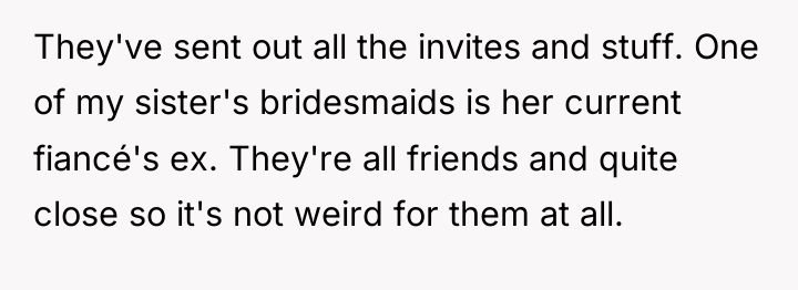 They've sent out all the invites and stuff. One of...