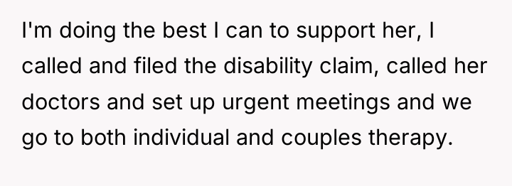 I'm doing the best I can to support her, I...
