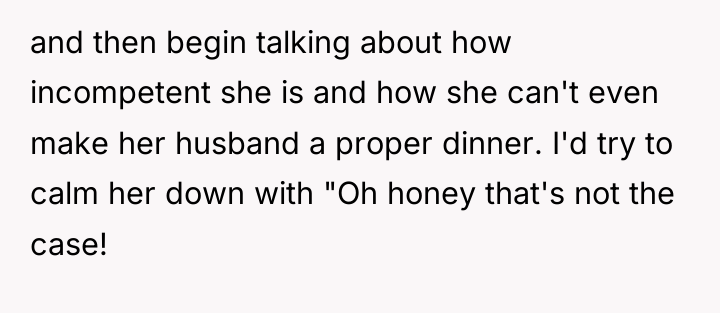 and then begin talking about how incompetent she is and...