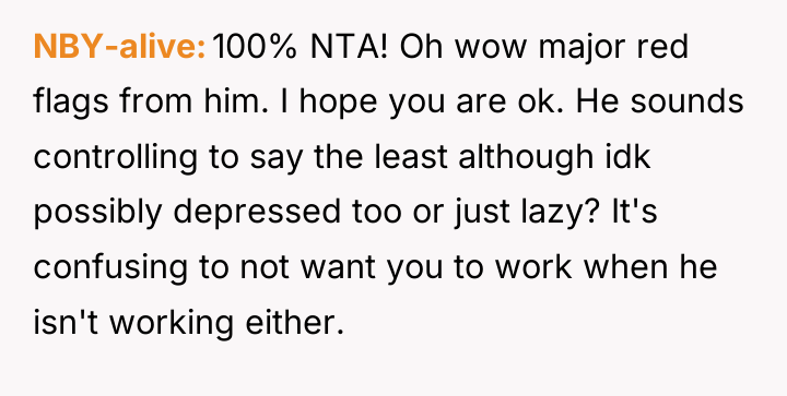 NBY-alive 100% NTA! Oh wow major red flags from him....