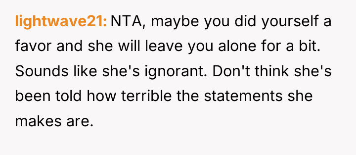 lightwave21 NTA, maybe you did yourself a favor and she...