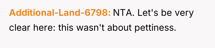Additional-Land-6798 NTA. Let's be very clear here: this wasn't about...