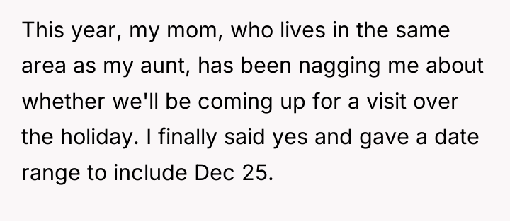 This year, my mom, who lives in the same area...