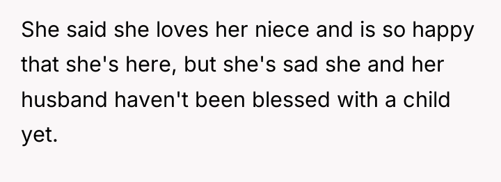 She said she loves her niece and is so happy...