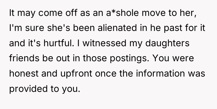 It may come off as an a*shole move to her,...