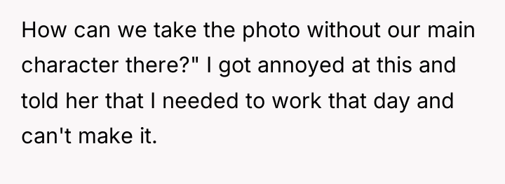 How can we take the photo without our main character...