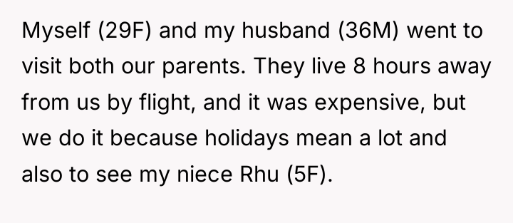Myself (29F) and my husband (36M) went to visit both...