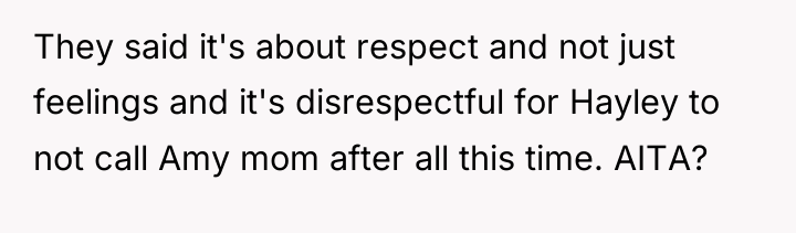 They said it's about respect and not just feelings and...