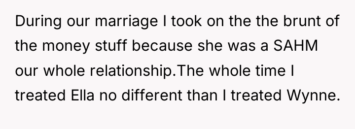 During our marriage I took on the the brunt of...