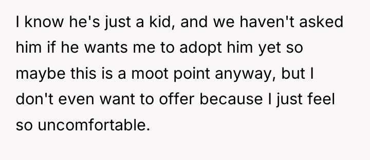 I know he's just a kid, and we haven't asked...