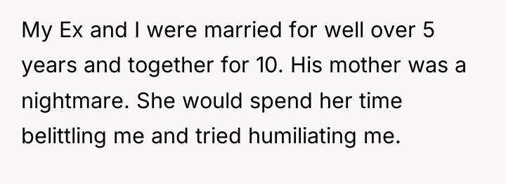 My Ex and I were married for well over 5...