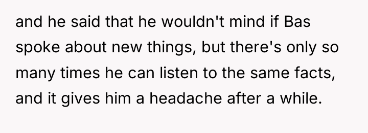 and he said that he wouldn't mind if Bas spoke...