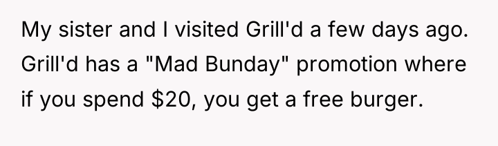 My sister and I visited Grill'd a few days ago....
