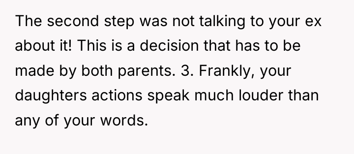 The second step was not talking to your ex about...