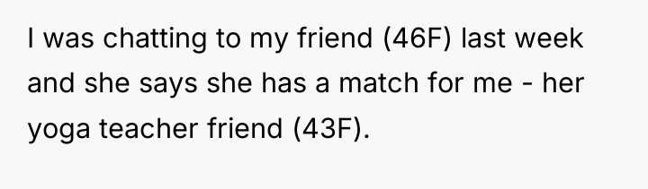 I was chatting to my friend (46F) last week and...