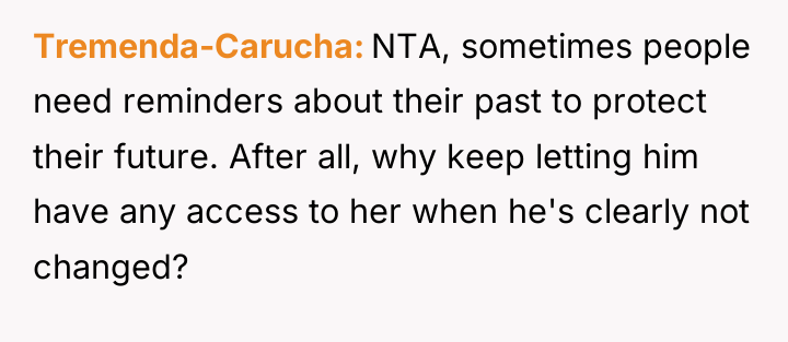 Tremenda-Carucha NTA, sometimes people need reminders about their past to...