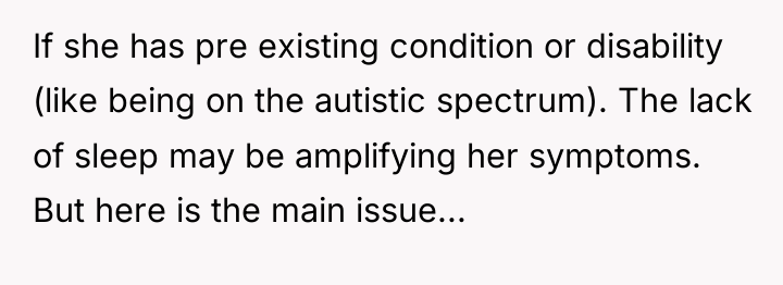 If she has pre existing condition or disability (like being...