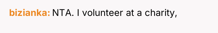 bizianka NTA. I volunteer at a charity,