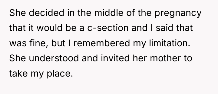 She decided in the middle of the pregnancy that it...