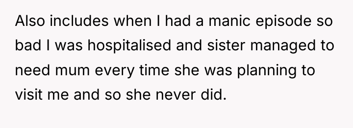 Also includes when I had a manic episode so bad...