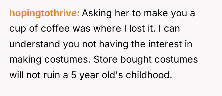 hopingtothrive Asking her to make you a cup of coffee...