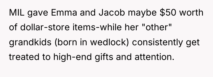 MIL gave Emma and Jacob maybe $50 worth of dollar-store...